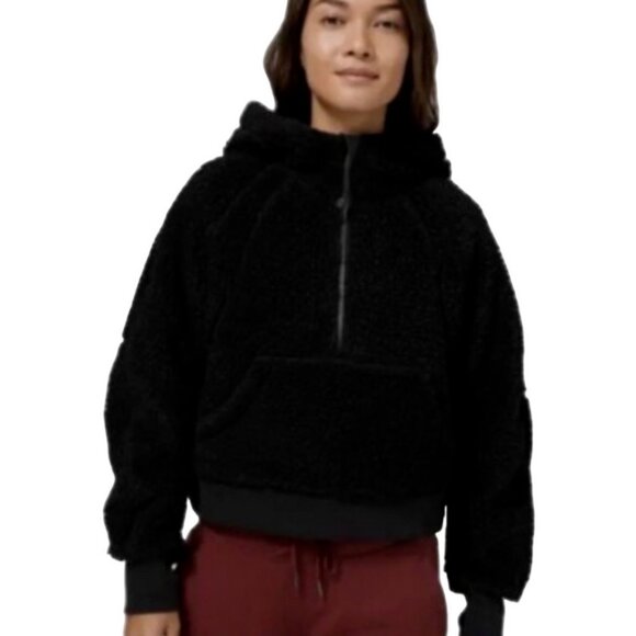 Lululemon Athletica Lulu Plus Size XL/XXL Black Sherpa Teddy Bear Cropped Hoodie - Picture 14 of 16